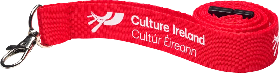 Custom printed lanyard produced for Culture Ireland