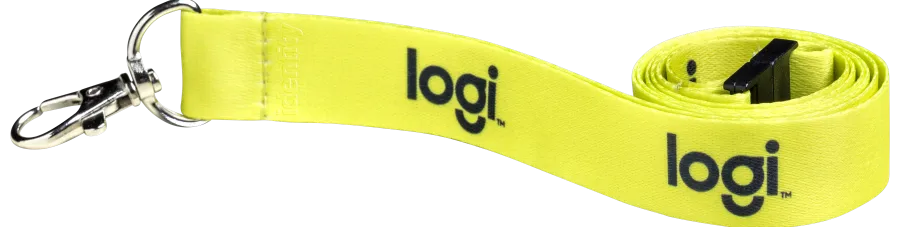 Custom printed lanyard produced for Logitech