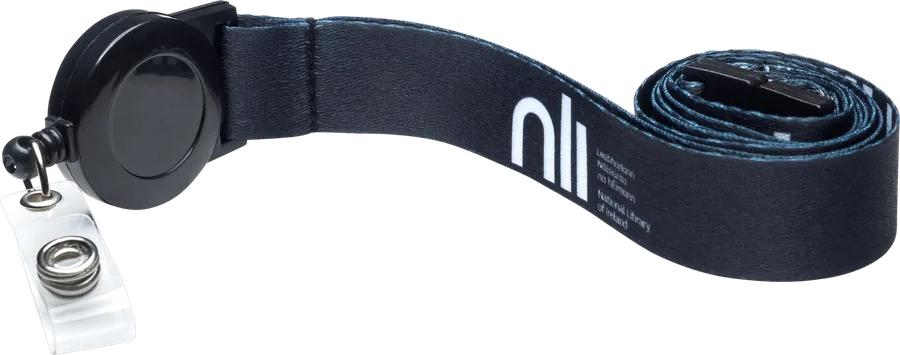 Custom printed lanyard produced for National Library of Ireland