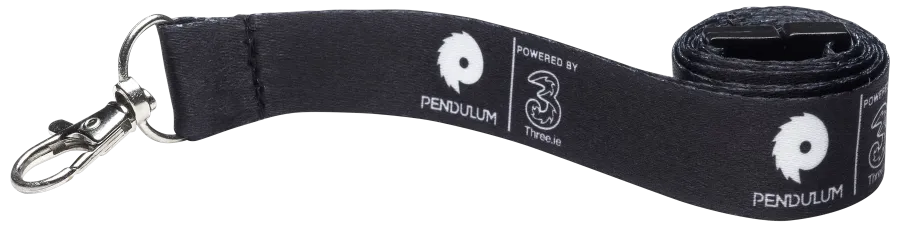 Custom printed lanyard produced for Pendulum Events